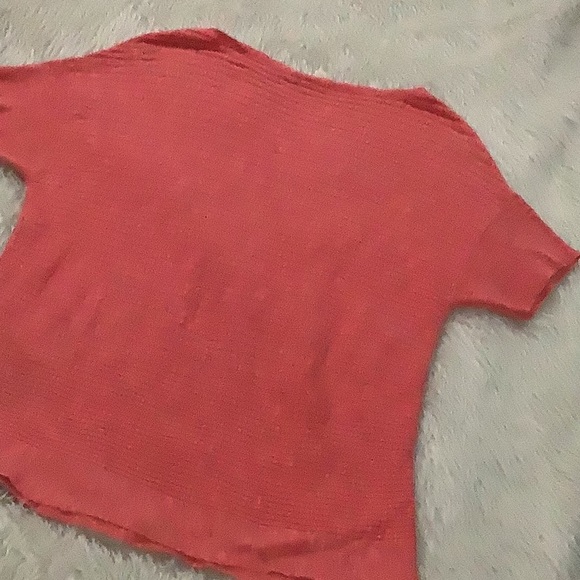 Eileen Fisher coral organic linen and cotton short sleeve knit top size … - Picture 7 of 7